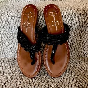 Jessica Simpson Black Beaded Sandals for Women